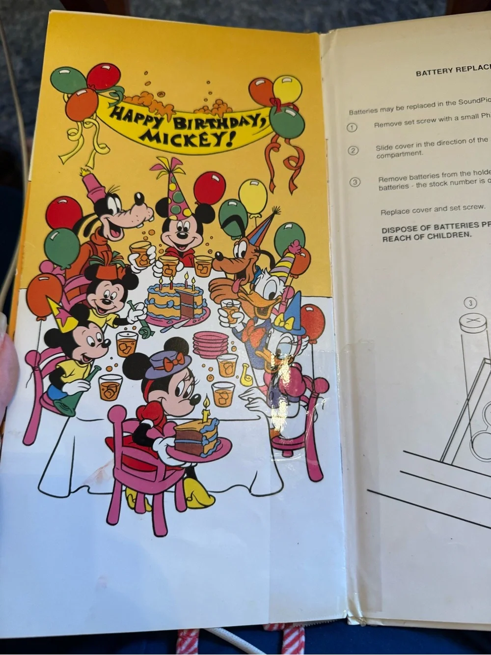 Vintage Children’s Hardcover Disney Mickey Birthday Sound Storybook